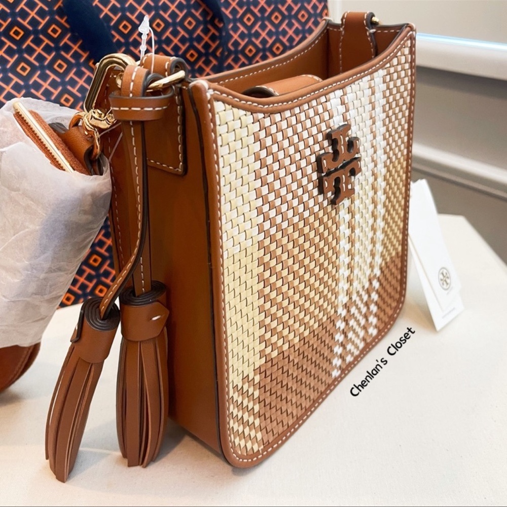 🎄🔥NeW! Tory Burch Thea Mini Woven Web Shoulder Bag - Picture 4 of 12
